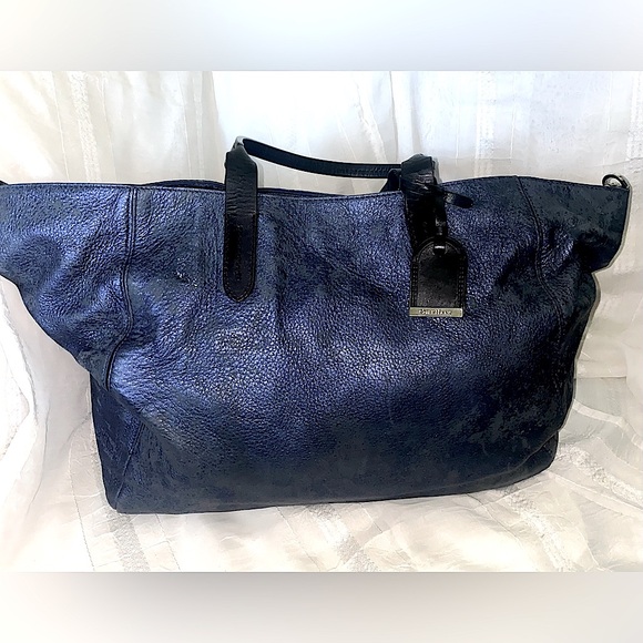 Cole Haan Blue Leather Tote - Picture 1 of 10